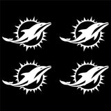 Miami Dolphins Football NFL Vinyl Decals cup phone small Stickers Set of 4
