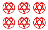 Him Heartagram Stickers Vinyl Decal Music Band Laptop Phone Stickers Set of 6