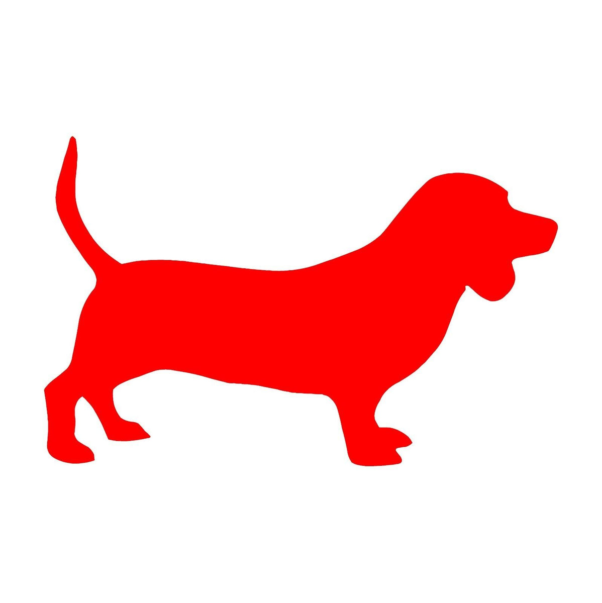 INDIGOS UG Adesivo Auto Basset Hound - Sticker In Vinile Nero 139x101 Mm - JDM Dog - Decalcomania Resistente Per Auto, Laptop, Vetro