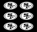 San Francisco 49ers Football NFL Vinyl Decals cup phone small Stickers Set of 6