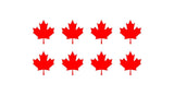 Canadian Maple leaf Decal Phone Laptop Small Canada Stickers Set of 8