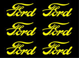 Small Ford Logo 6 Small Vinyl Decals Sticker decal 2" 3" Ford Symbol Stickers