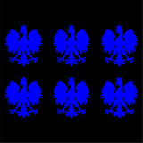Small Polish Eagle set of 6 Vinyl Decals Phone Polska Eagle Stickers Sheet