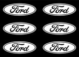 Small Ford Logo 6 Small Vinyl Decals Sticker decal 2" 3" Ford Symbol Stickers
