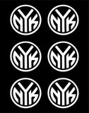 6 Small New York Knicks symbol Vinyl Decal NYK Laptop phone helmet Sticker