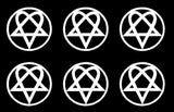 Him Heartagram Stickers Vinyl Decal Music Band Laptop Phone Stickers Set of 6