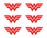 Small wonder woman symbol Vinyl Decals set of 6 wonder woman Stickers Sheet