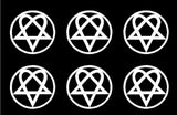 Him Heartagram Stickers Vinyl Decal Music Band Laptop Phone Stickers Set of 6