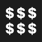 Dollar Sign Vinyl Decals set of 6 Dollar Symbol Stickers set of 6