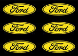 Small Ford Logo 6 Small Vinyl Decals Sticker decal 2" 3" Ford Symbol Stickers