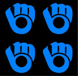 Milwaukee Brewers MLB symbol Vinyl Decal Car Window set of 4 small Stickers