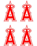 Los Angeles Angels MLB symbol Vinyl Decal Car Window set of 4 small Stickers