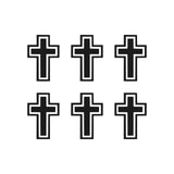 Christian Cross Vinyl Decals Stickers Set of 6