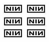 Nine Inch Nails Small 2" NIN Vinyl Decals Laptop Helmet Phone Stickers Set of 6