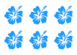 Hawaiian Hibiscus Flower Vinyl Decals Phone Laptop Small Stickers Set of 6