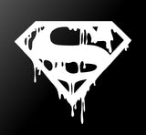 Dripping Melting Bloody Superman Symbol Vinyl Decal Car Window Superhero Sticker