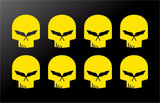 Corvette C5 Racing Stingray Jake Skull Vinyl Decals Small 1" Stickers Set of 8