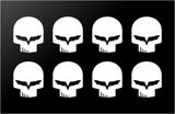 Corvette C6 Racing Jake Skull Vinyl Decals Small 1" Stickers Set of 8