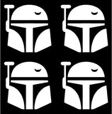 Small Boba Fett set of 4 Logo Vinyl Decal Laptop Car Star Wars Sticker