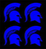 Michigan State Spartans Team Vinyl Decal Window Cup set of 4 small Stickers