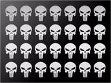The Punisher Small 1" Skull Vinyl Decals Phone Laptop Gun Helmet Stickers Sheet