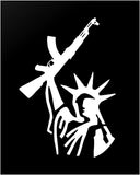Statue of Liberty with AK Rifle Gun Rights Vinyl Decal Car Truck Window Sticker