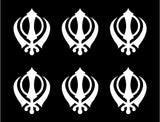 small SIKH Symbol Sticker Sikhism Religion Vinyl Decal Singh Kaur God set of 6