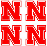 Nebraska Cornhuskers Logo Vinyl Decal Laptop Car Window set of 4 small Stickers