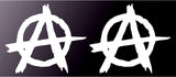 Anarchy Symbol Vinyl Decals Car Window Laptop Stickers Set of 2