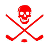 Ice Hockey Skull Crossbones Sticks Vinyl Decal Car Window Laptop Sticker