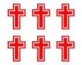 Small Christian Cross set of 6 Vinyl Decals Phone Cross Stickers Sheet