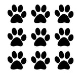 Small Pet Paw Prints Vinyl Decals Stickers Cat Dog Puppy Kittens Phone set of 9