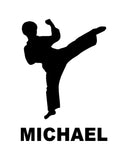 Martial Arts Vinyl Decal Personalized Karate TaeKwonDo Boy Car Window Sticker