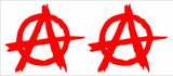 Anarchy Symbol Vinyl Decals Car Window Laptop Stickers Set of 2