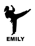 Martial Arts Vinyl Decal Personalized Karate TaeKwonDo Girl Car Window Sticker