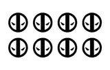 8 Deadpool Kills Small 1" Vinyl Decals Phone Case Gun Mag Helmet Stickers Set