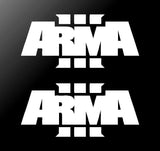 Arma III Logo Decals Arma 3 Vinyl Decals Car Window Laptop Stickers Set of 2