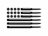 American Ammo Bullet Flag Second Ammendment Vinyl Decal Car Truck Window Sticker