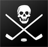 Ice Hockey Skull Crossbones Sticks Vinyl Decal Car Window Laptop Sticker