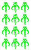 Mandalorian Star Wars Vinyl Decals Mythosaur Skull Boba Fett Stickers Set
