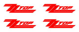 4 Small ZZ Top band Logo Vinyl Decal Laptop Phone Car Window Speaker Sticker