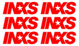 set of 6 small INXS band Logo Vinyl Decal Laptop phone Speaker Sticker