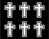 Small Christian Cross set of 6 Vinyl Decals Phone Cross Stickers Sheet