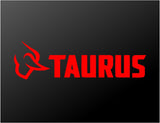 Taurus  Firearms Pistol Revolver Logo Vinyl Decal Car Window Gun Case Sticker