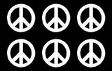 small Peace Symbol Vinyl Decals Phone set of 6 Peace sign Stickers Sheet