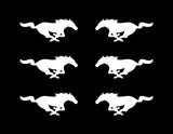 6 Ford Mustang Left & Right Vinyl Decals GT Horse Pony Logo Small 2" Stickers