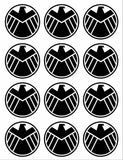 SHIELD Marvel's Agents of S.H.I.E.L.D. Set of 12 Vinyl Decals Stickers 1.5"
