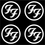 4 Small Foo Fighters band Logo Vinyl Decal Laptop FF Car Window Speaker Sticker