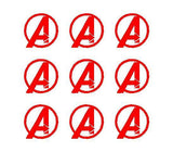 Avengers Symbol Vinyl Decals Phone Laptop Sheet of Small 1.5" Stickers