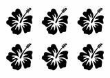 Hawaiian Hibiscus Flower Vinyl Decals Phone Laptop Small Stickers Set of 6